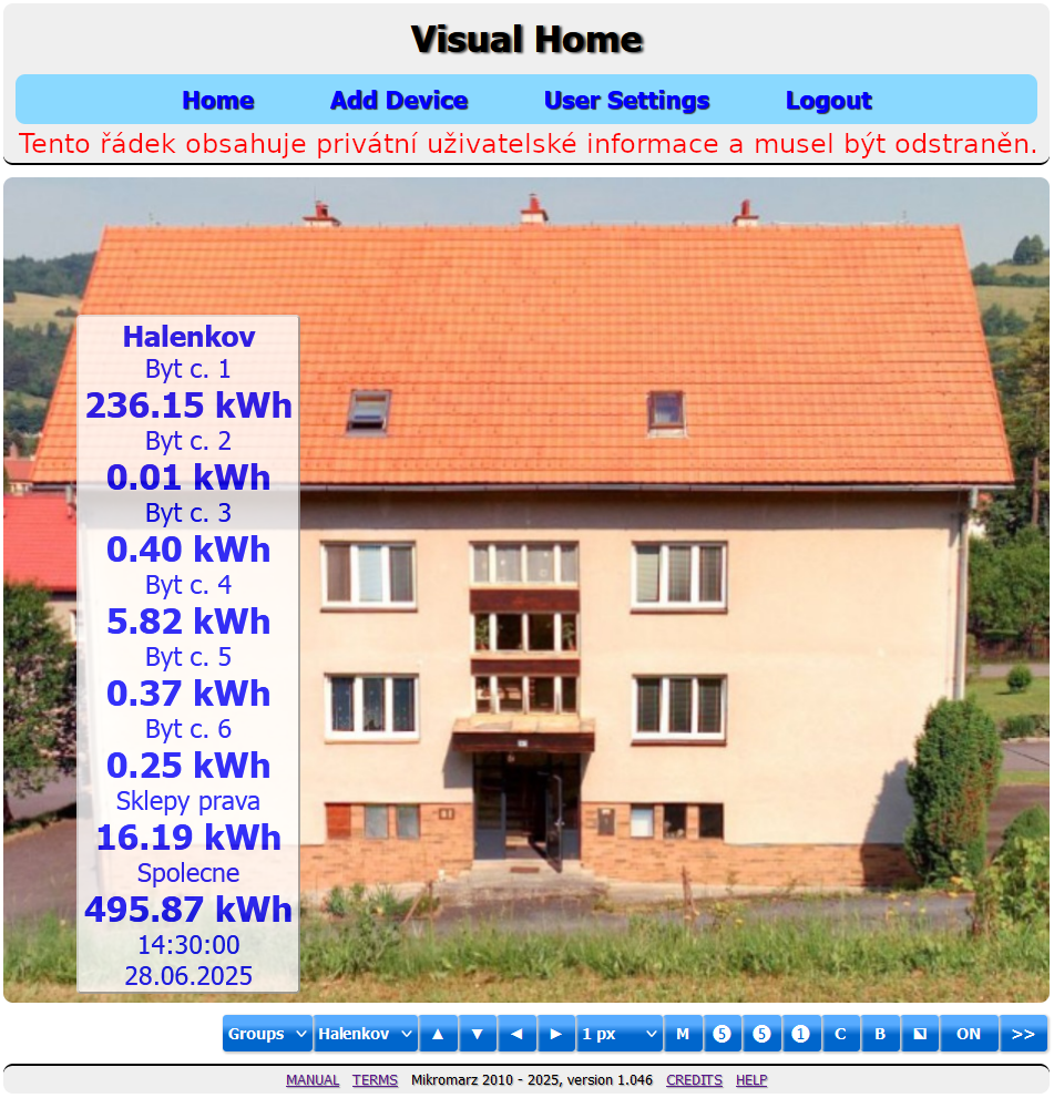 Měření spotřeby elektrické energie v bytovém domě - jednotlivé byty a další prostory