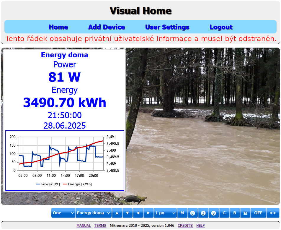 Monitoring spotřeby elektrické energie v rodinném domě