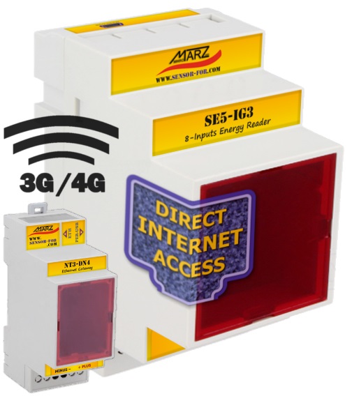GSM 3G/4G dálk. odečet pro 8 impulsních měřičů energie