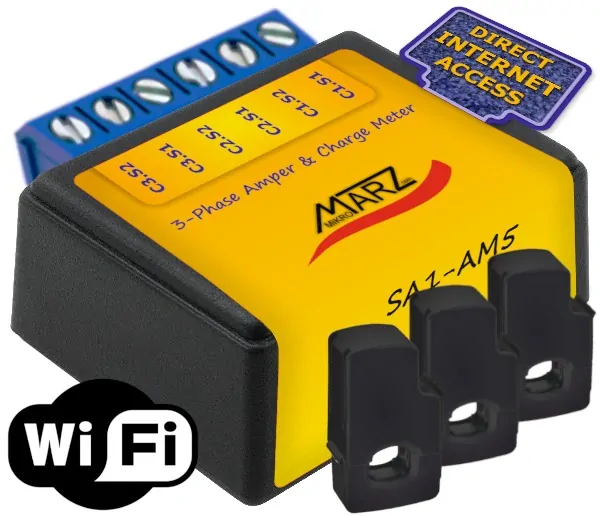 Ampermetr SA1-AM5, WiFi, odečet přes internet, kleště