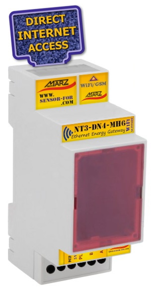 Eth. brána NT3-DN4-MH6, WiFi / GSM port, Modbus sběrnice, 72x