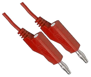 Měřicí kabel 2x banánek, červený
