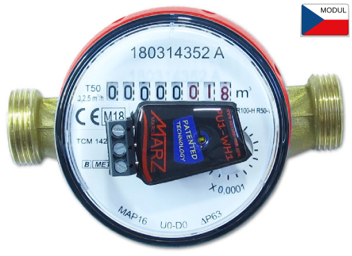 B-Meters GSD8 3/4", pulsní výstup OD, teplá voda