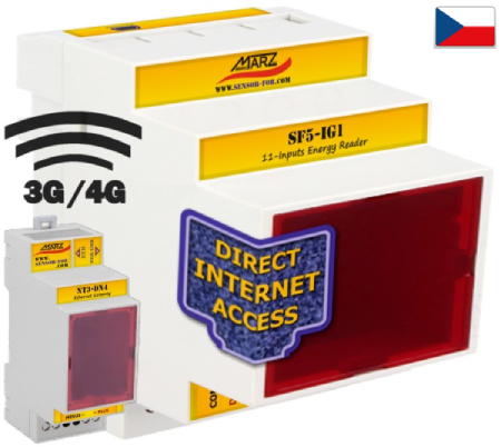 GSM 3G/4G dálk. odečet pro 11 impulsních měřičů energie