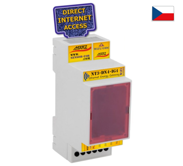 Brána NT3-DN4-IG4, WiFi / GSM port, 3x imp. vstupy