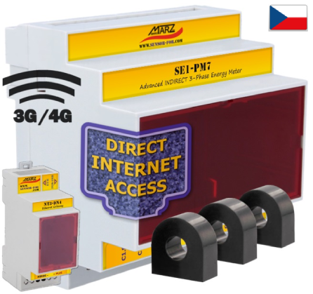 Elektroměr SE1-PM7, GSM, s odečtem přes internet