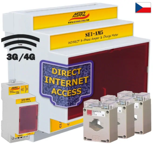 Ampermetr SE1-AM5, GSM, s odečtem přes internet