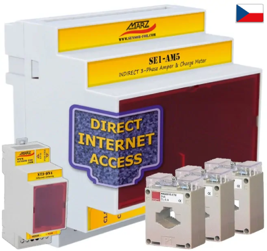 Ampermetr SE1-AM5 s odečtem přes internet
