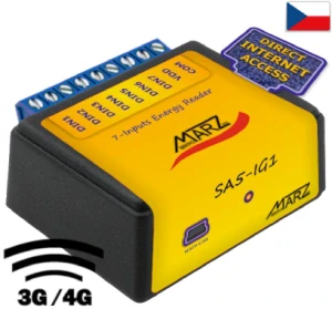 GSM 3G/4G dálk. odečet pro 7 impulsních měřičů energie