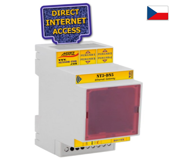 4-násobná ethernet. brána NT3-DN5 s WiFi / GSM rozšířením