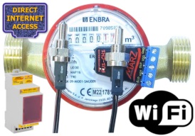 Kalorimetr PU1-CH1 1/2", WiFi, měření přes internet, DIN lišta