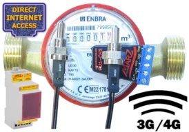 Kalorimetr PU1-CH1 1/2", GSM, měření přes internet, DIN lišta
