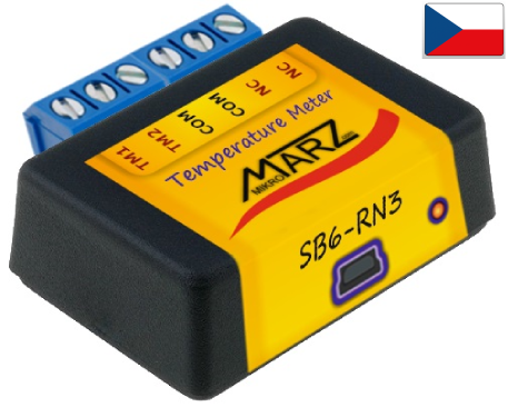 Termistorový teploměr SB6-RN3, 2 kanály, 2 čidla