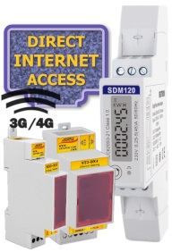 Elektroměr SDM120, GSM, odečet internet, fakturační