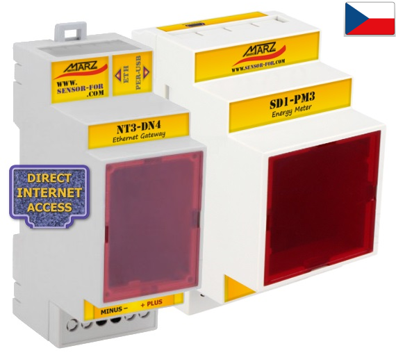 Měření výkonu a spotřeby 230VAC na DIN lištu III, NT3