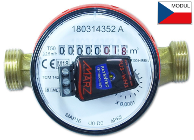 B-Meters GSD8 1/2", pulsní výstup OD, teplá voda